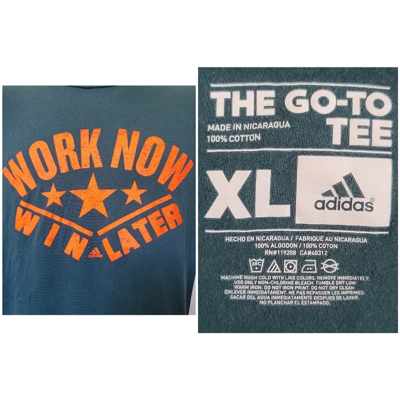 Adidas Work Now Win Later Mens sz XL Shirt - Picture 3 of 4
